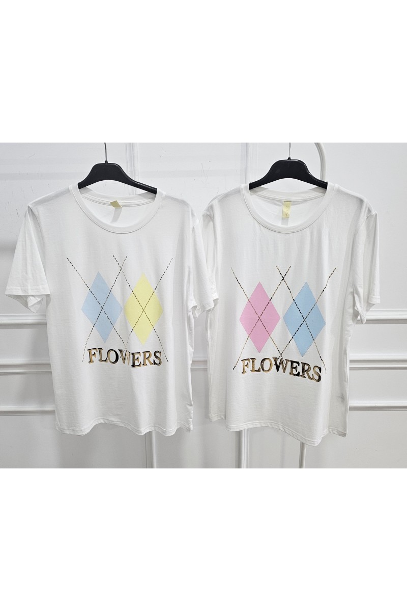 Camiseta rombo flower