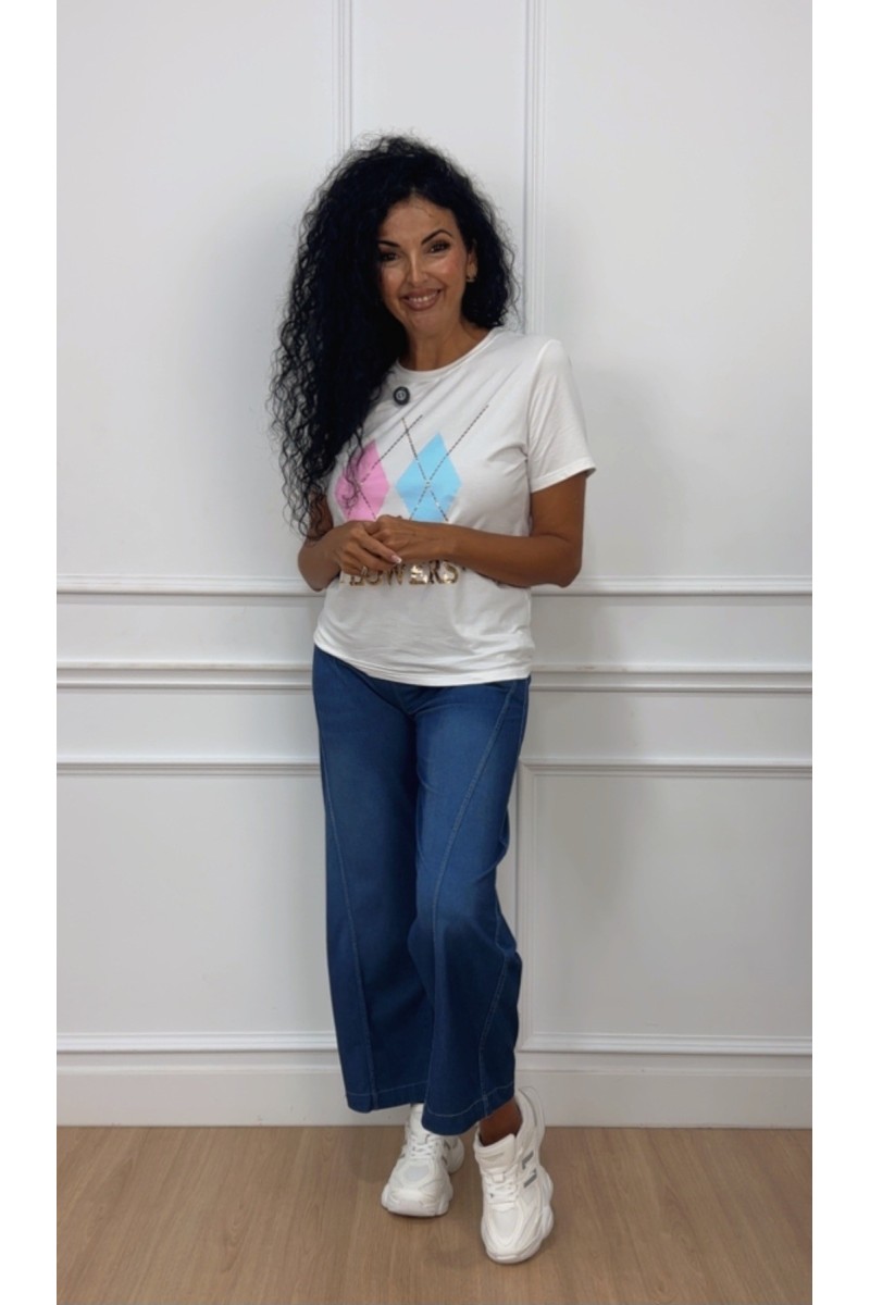 Pantalón denim sport midi