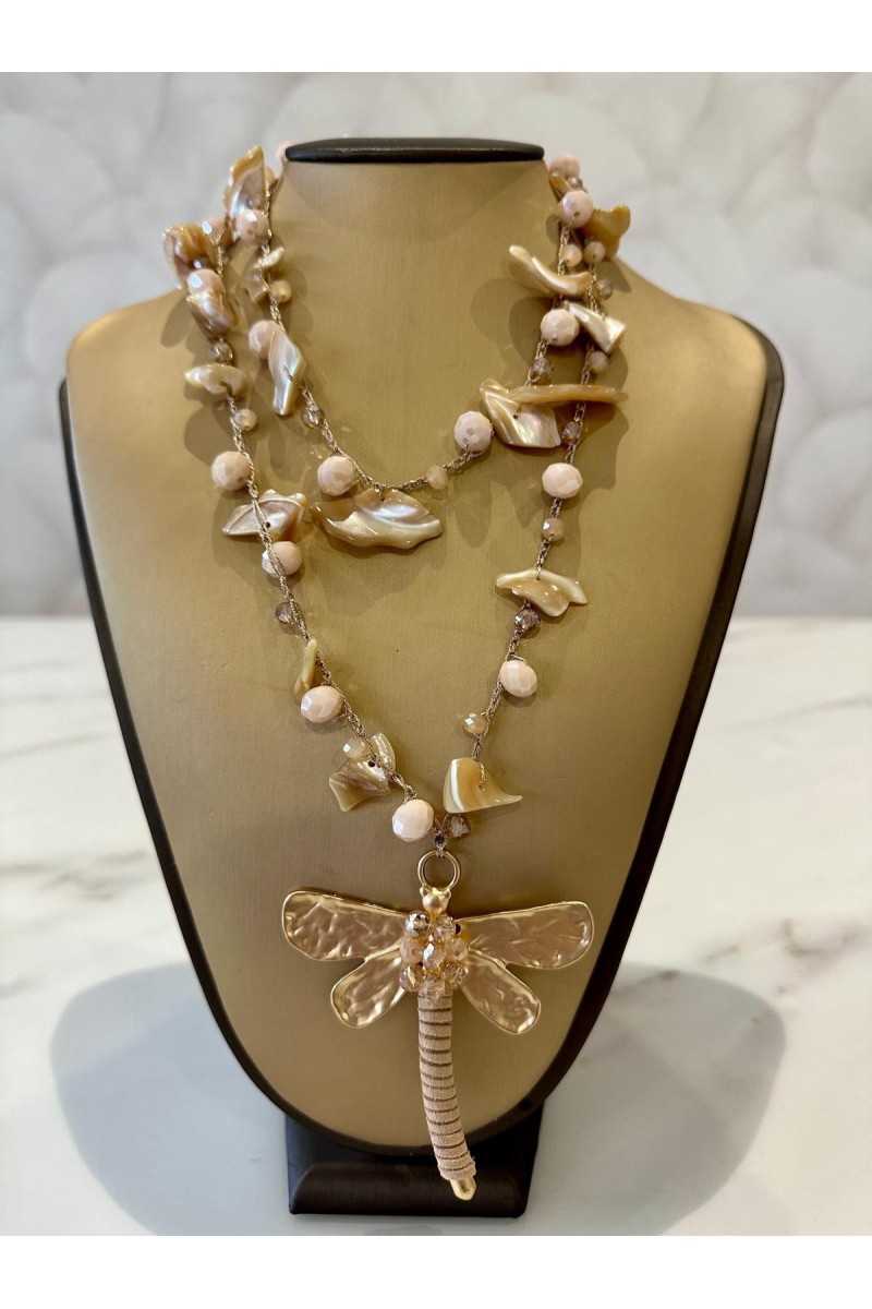 Collar libélula piedras