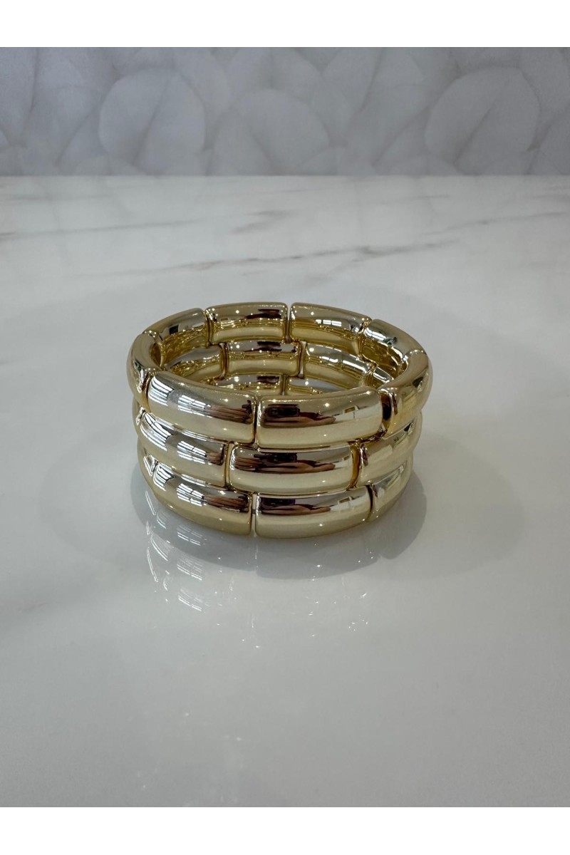 Brazalete elástico rectangular dorado