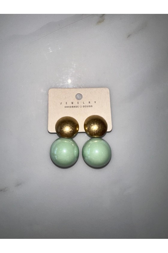 Pendientes bola nácar verde