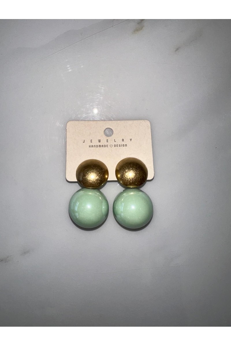 Pendientes bola nácar verde