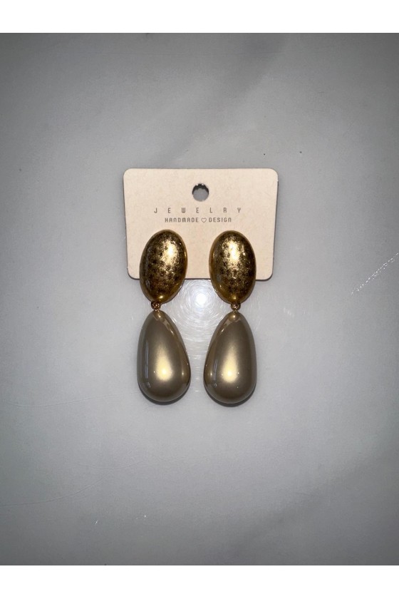 Pendientes lágrimas nácar dorado