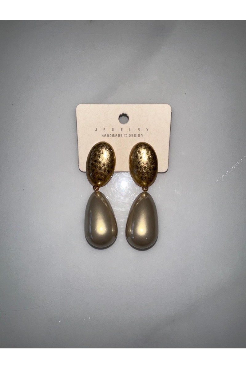 Pendientes lágrimas nácar dorado