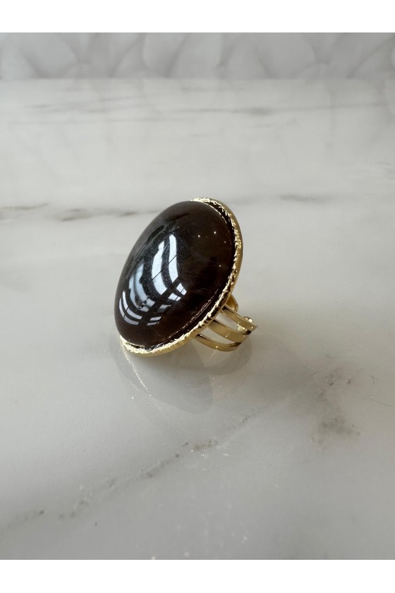 Anillo nácar marrón chocolate