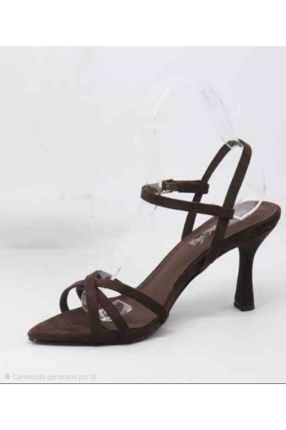 Sandalias tiras cruzada chocolate