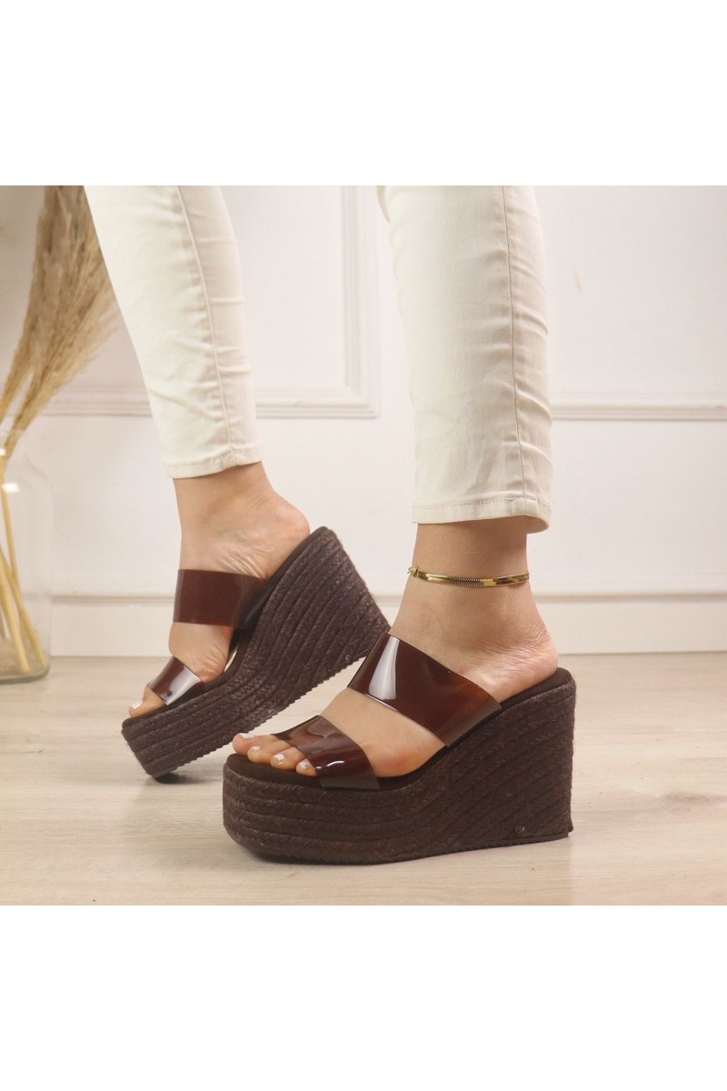 Cuñas doble tira vinilo chocolate