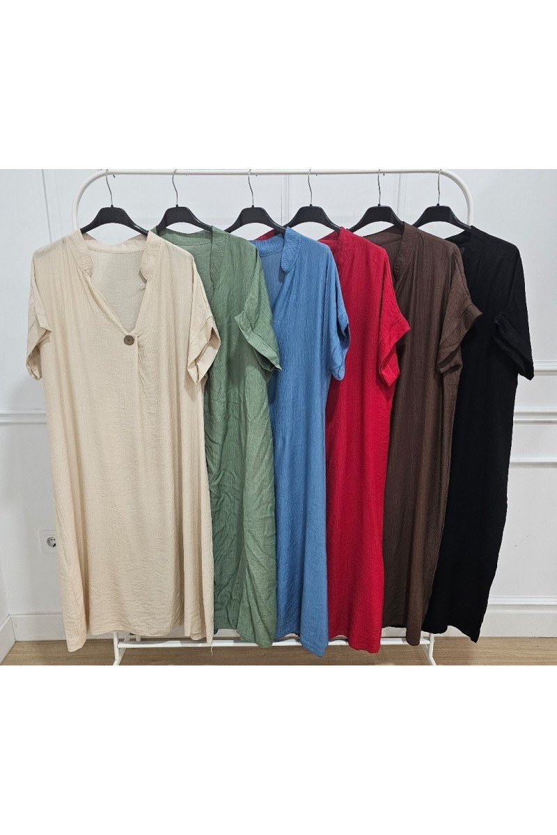 Vestido botón madera