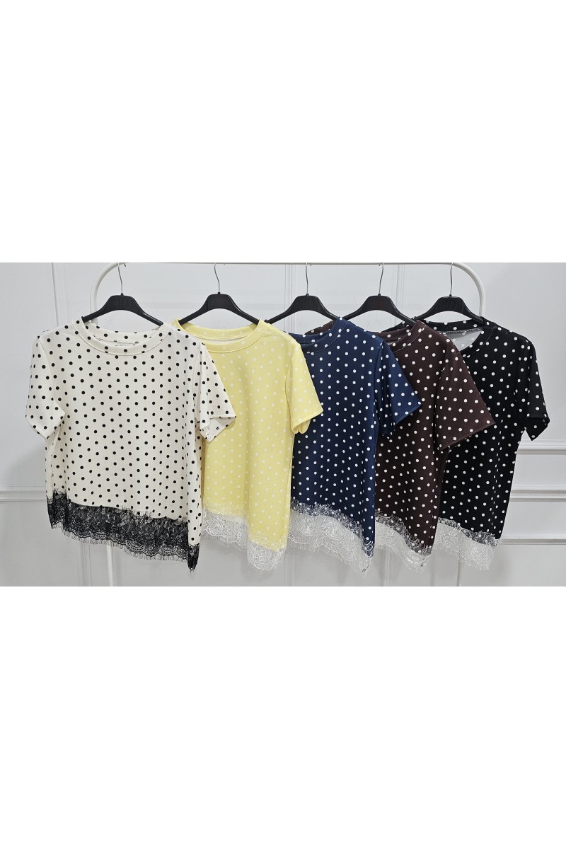 Camiseta lencera lunar doble capa de aire