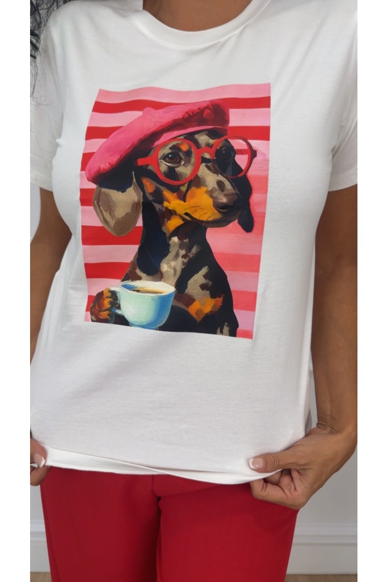 Camiseta perrito rayas