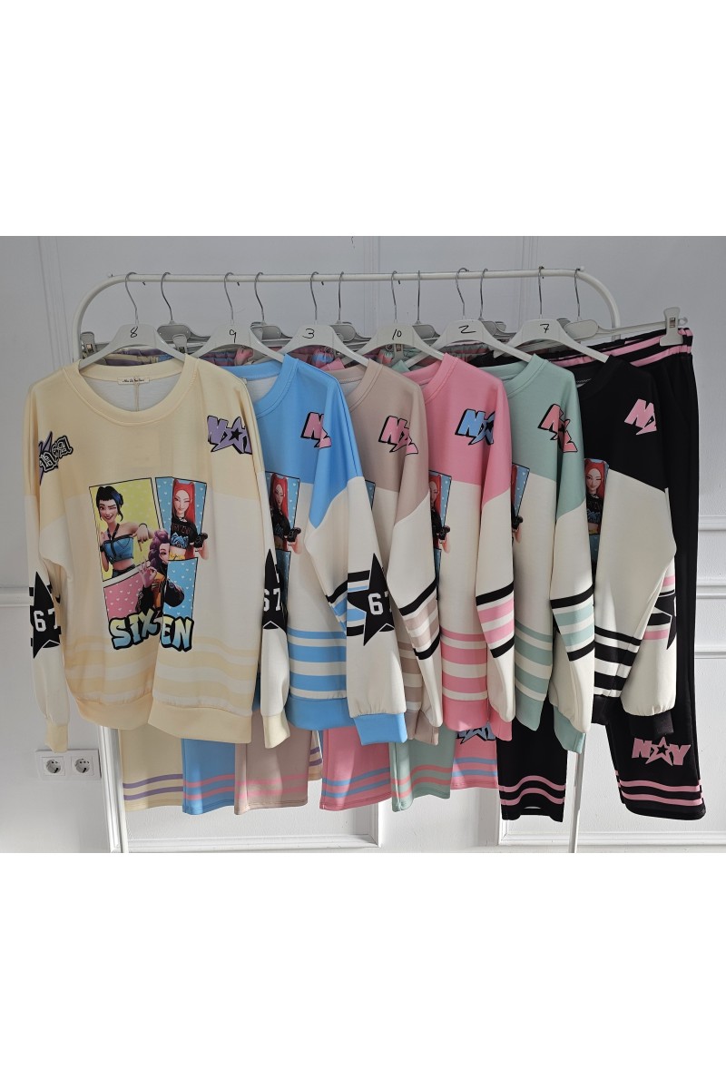 Conjunto K-pop doble capa de aire