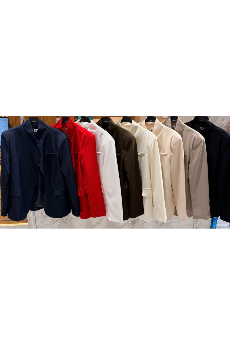 Chaqueta solapa cruzada lisa