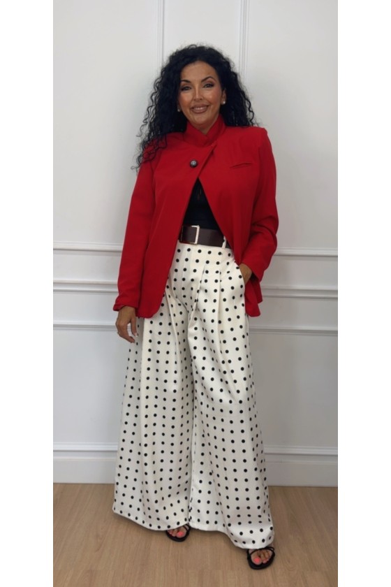 Chaqueta solapa cruzada lisa