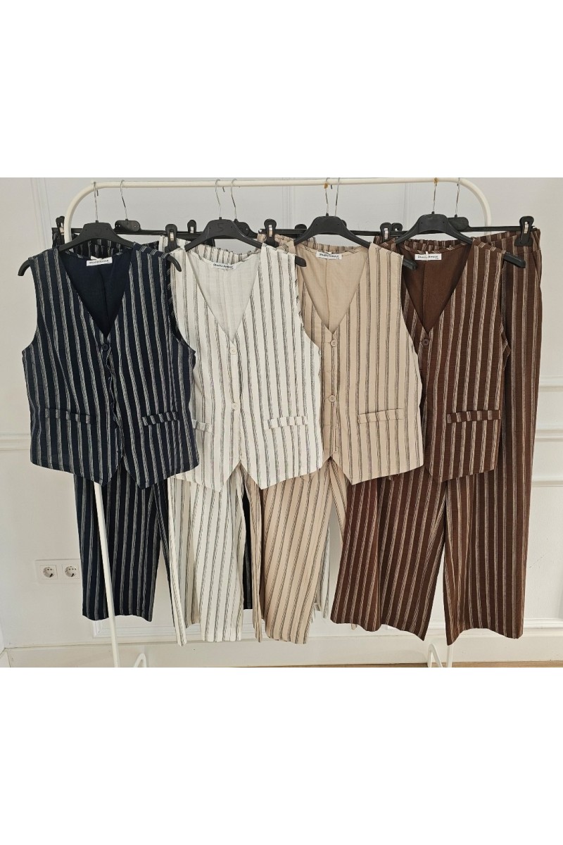 Conjunto chalequillo rayas