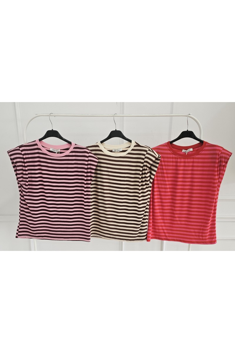 Camiseta hombreras rayas