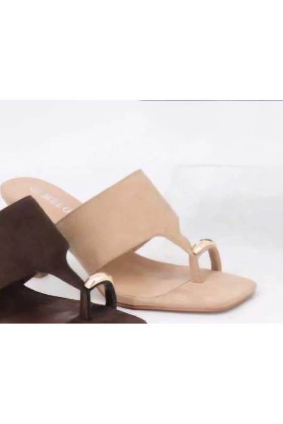 Sandalias anillo tacón chupete beig