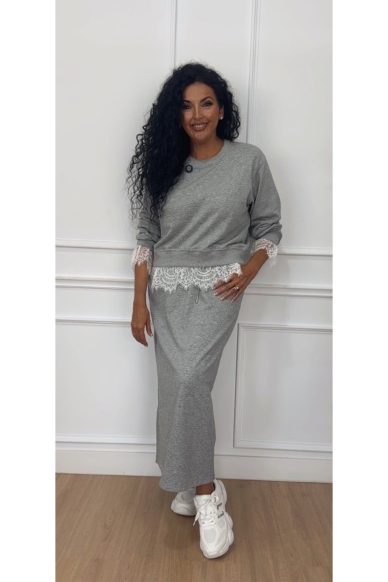 Conjunto falda lencero doble capa de aire