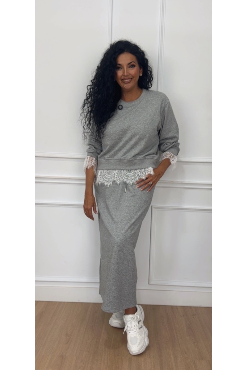 Conjunto falda lencero doble capa de aire