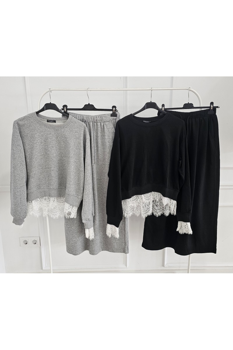 Conjunto falda lencero doble capa de aire