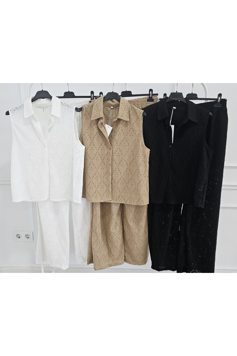 Conjunto chalequillo perforado
