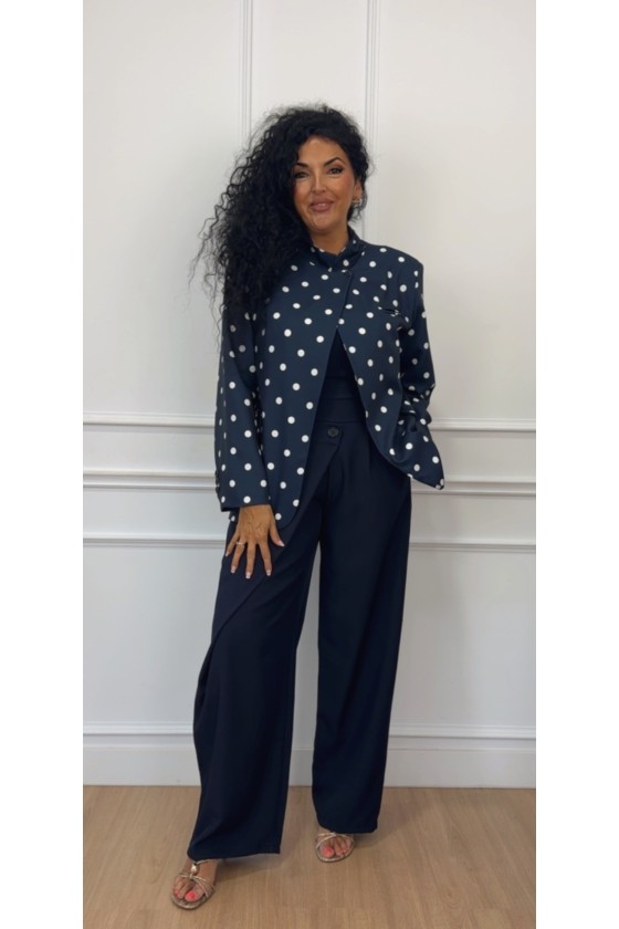 Chaqueta solapa cruzada lunar