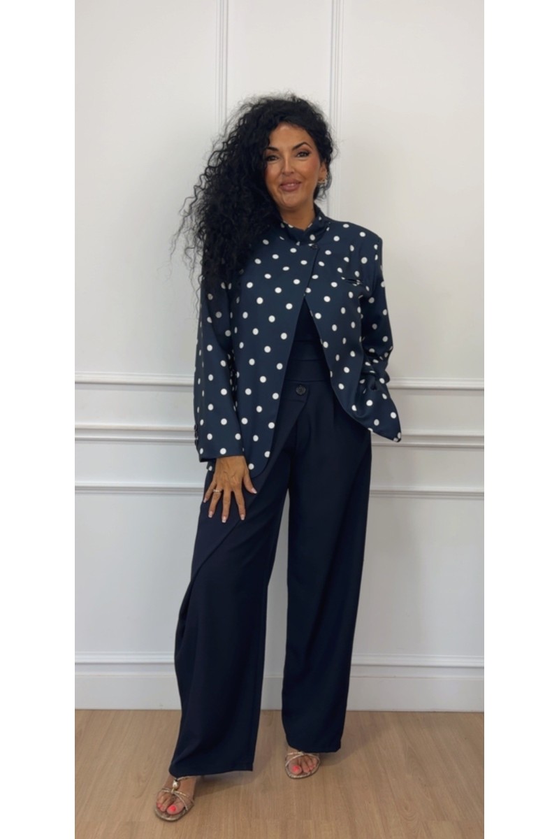 Chaqueta solapa cruzada lunar