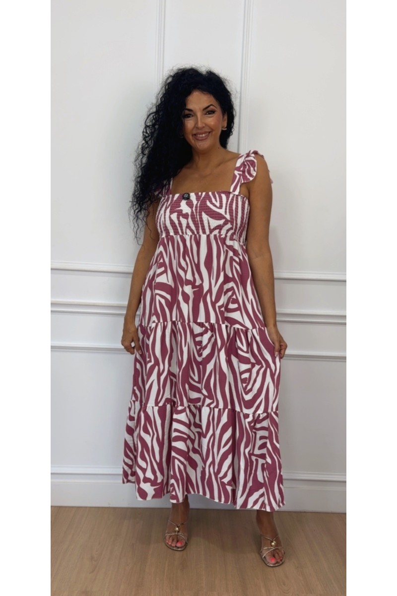 Vestido engomado cebra