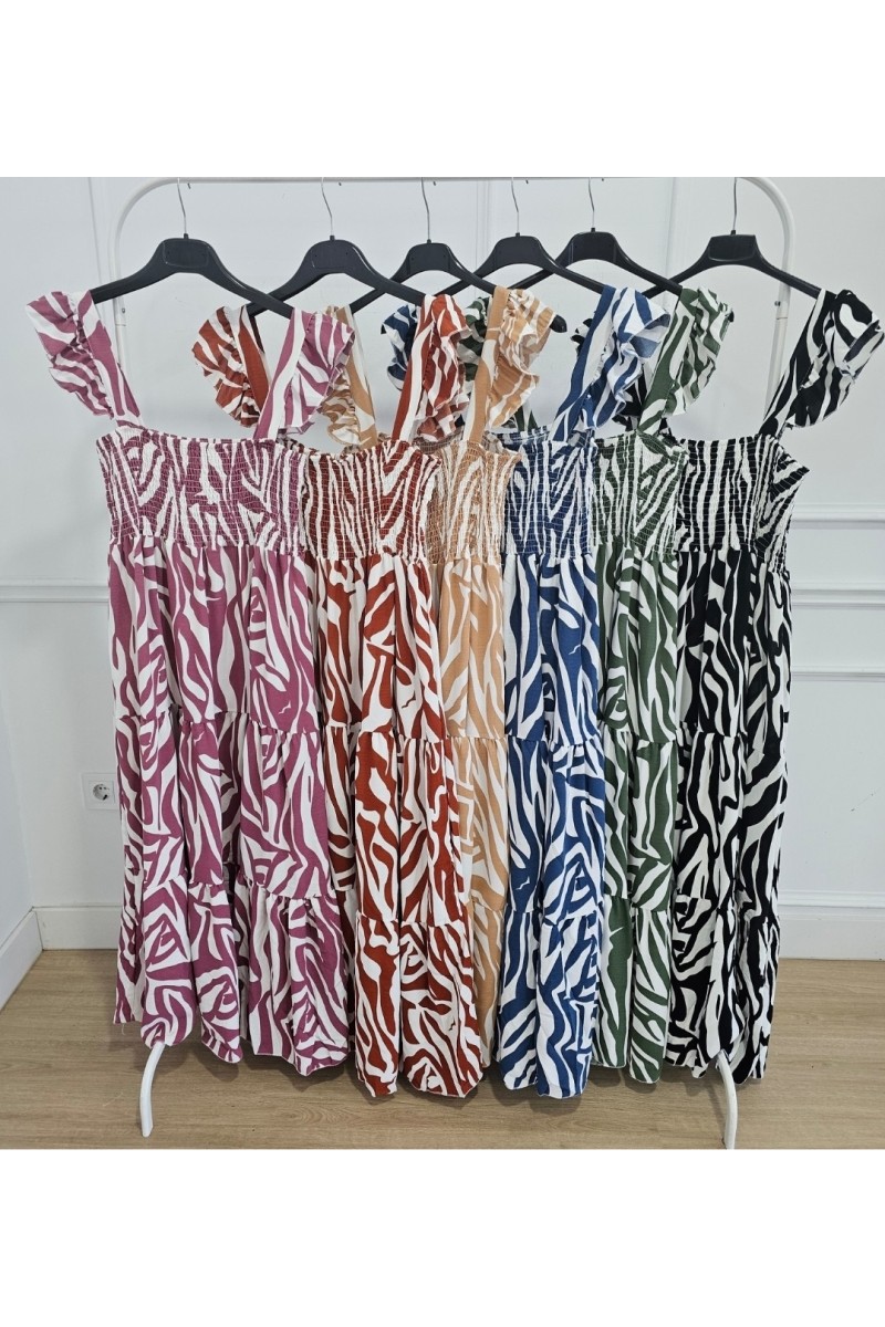 Vestido engomado cebra