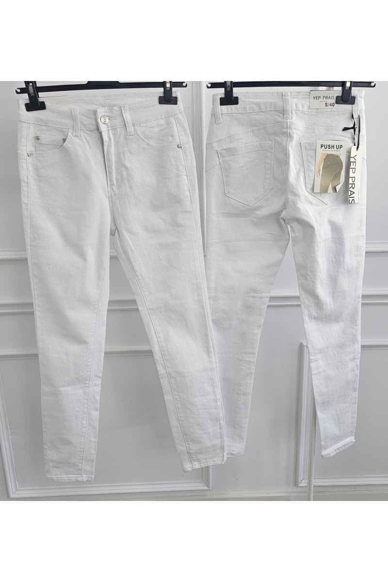 Vaquero push up blanco