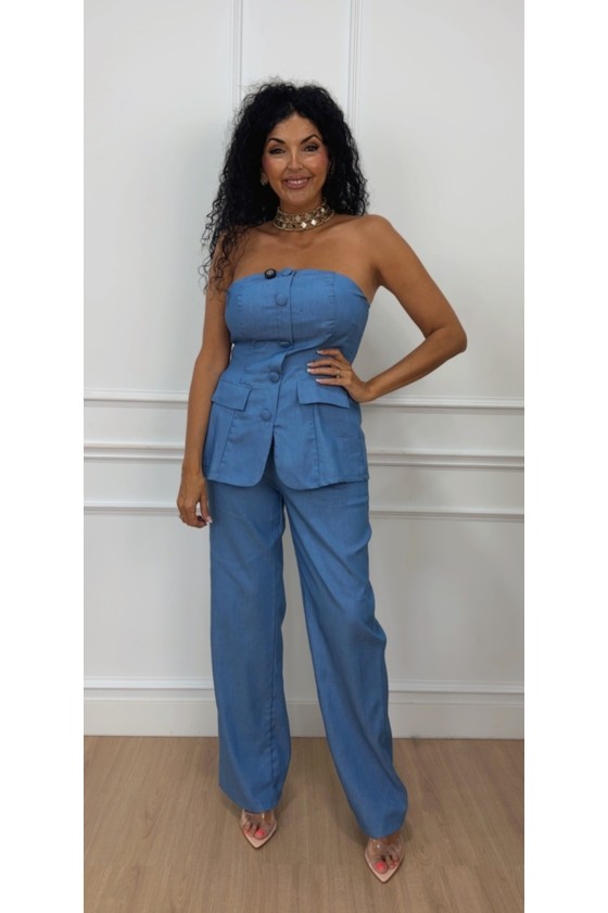 Traje de chaqueta palabra de honor vaquero