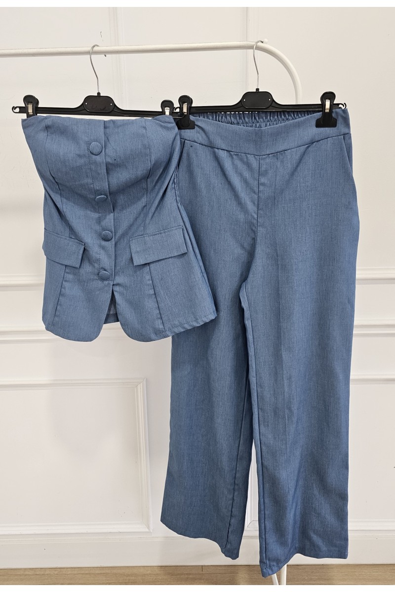 Traje de chaqueta palabra de honor vaquero