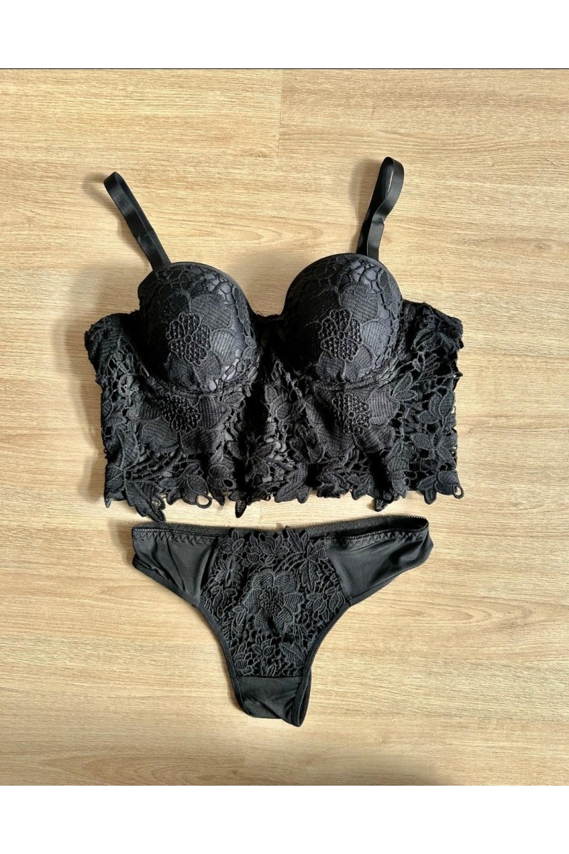 Conjunto guipur braillete + braguita