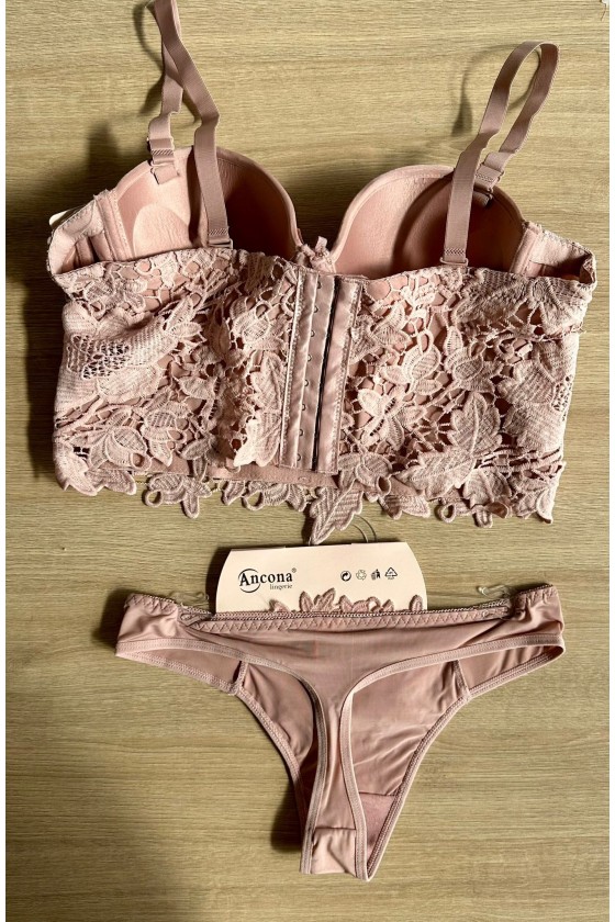 Conjunto guipur braillete + braguita