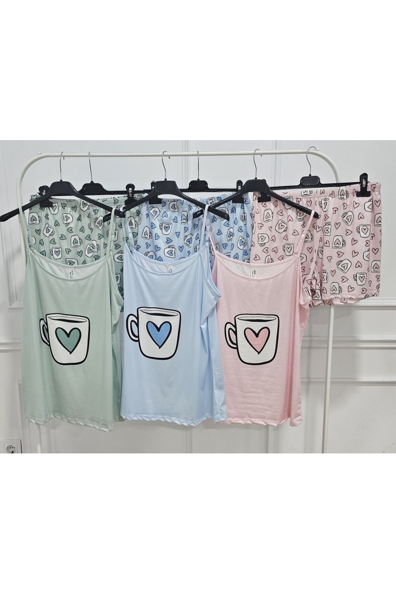 Pijama taza corazón