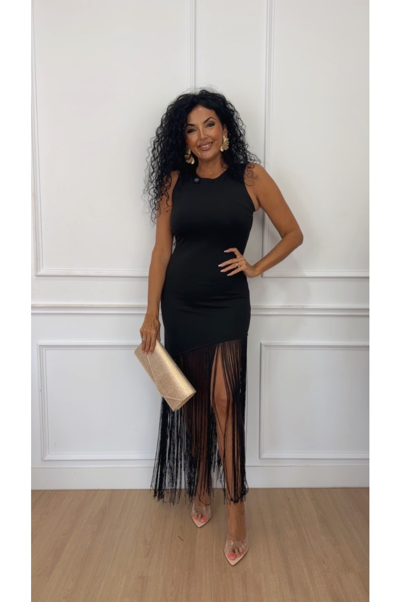 Vestido sevilla flecos liso