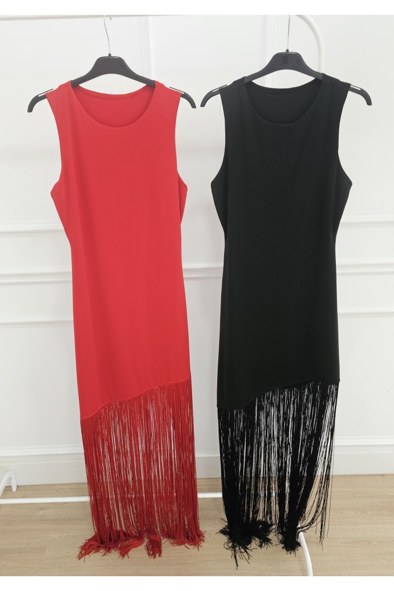 Vestido sevilla flecos liso