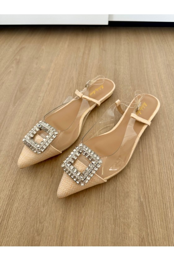 Sandalias vinilo beig my10027-2