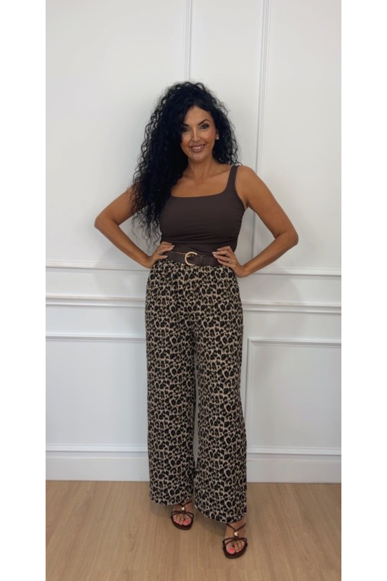 Pantalón palazzo leo cinturón