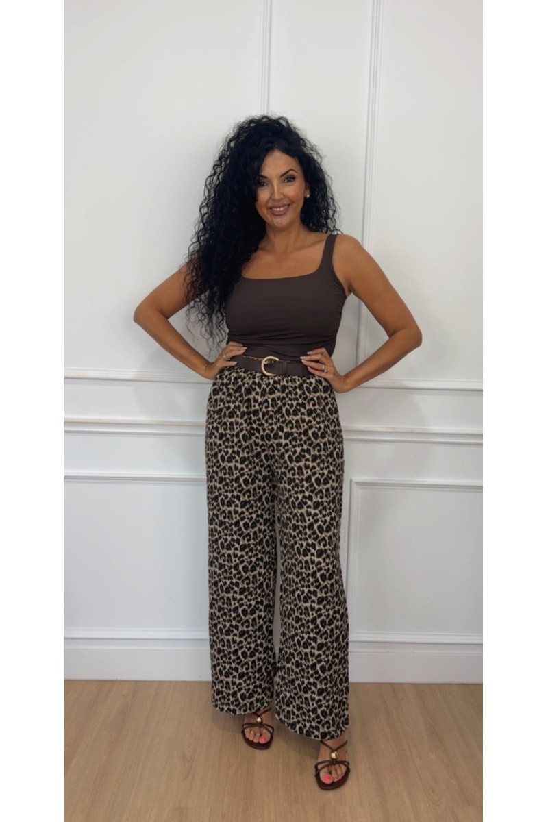 Pantalón palazzo leo cinturón