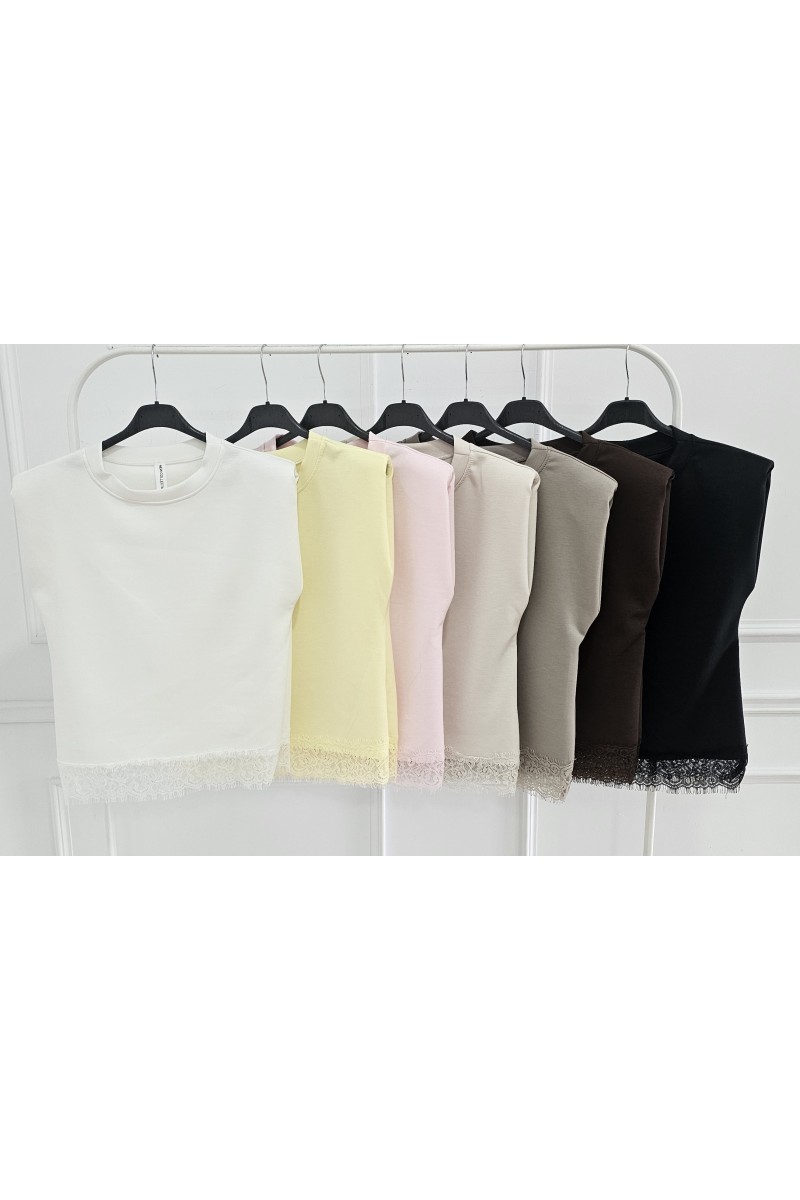 Camiseta hombreras lencera