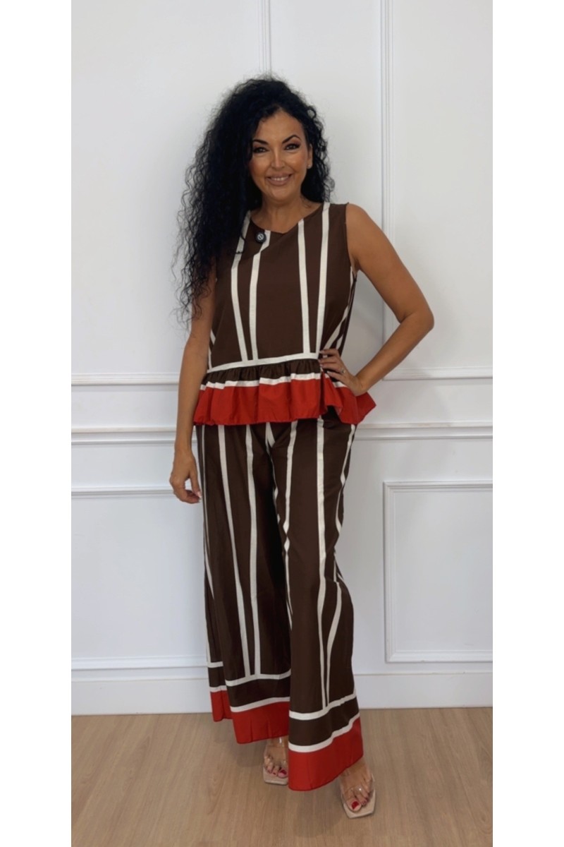 Conjunto peplum rayas