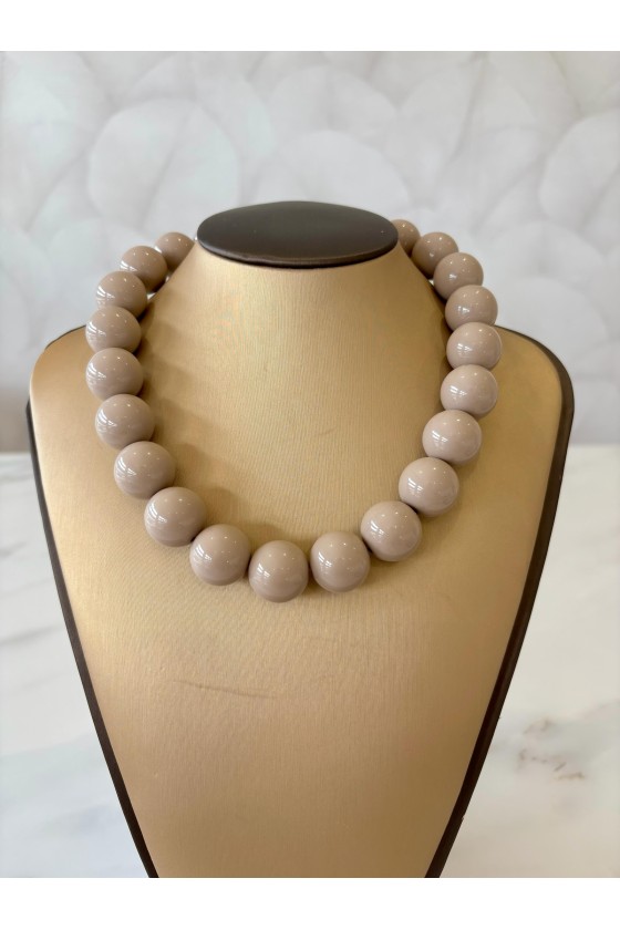 Collar bolas taupe
