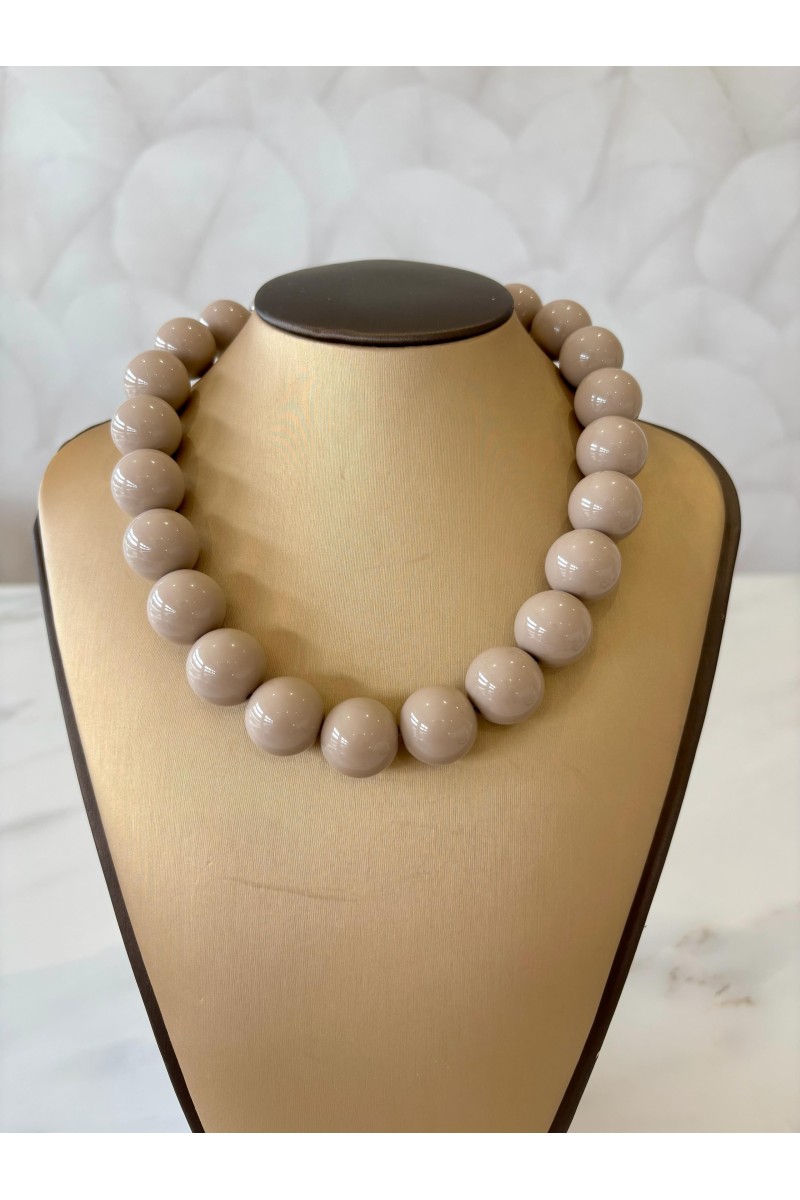 Collar bolas taupe