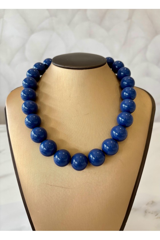 Collar bolas azul marino