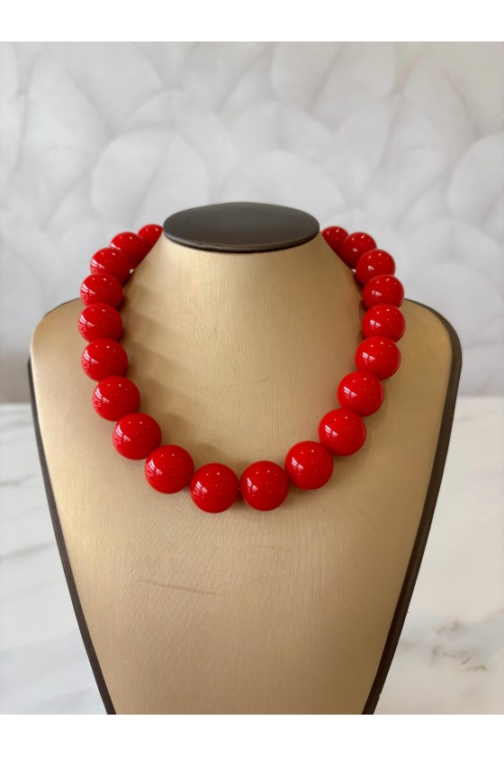 Collar bolas rojo