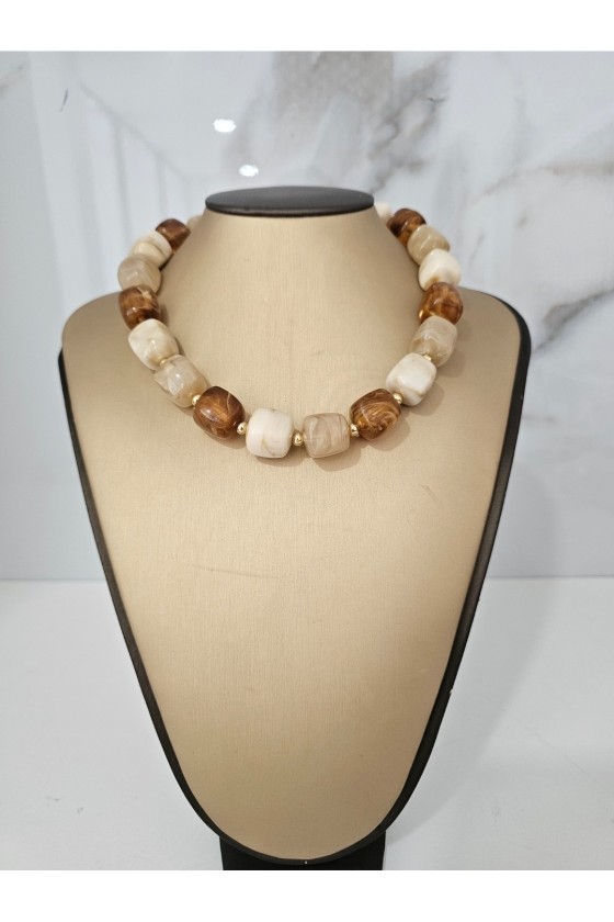 Collar bola tricolor beig