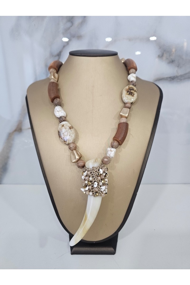Collar cuernos beig