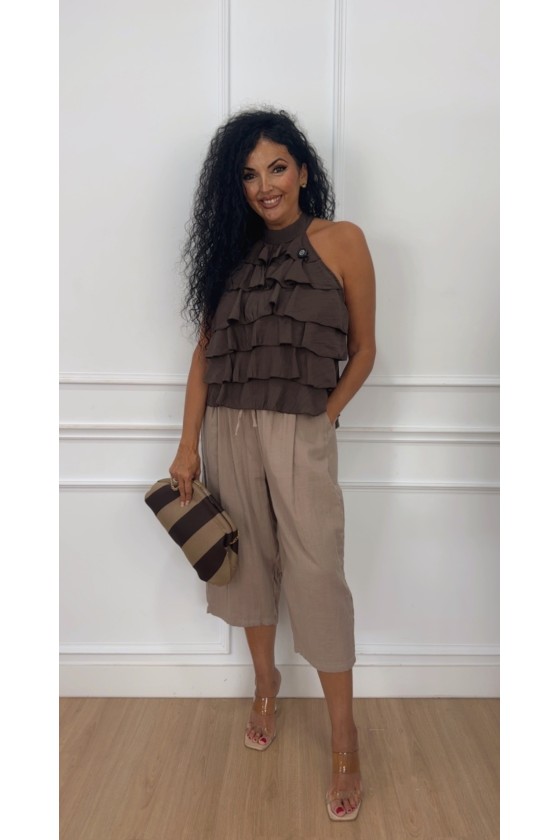 Blusa halter volantes