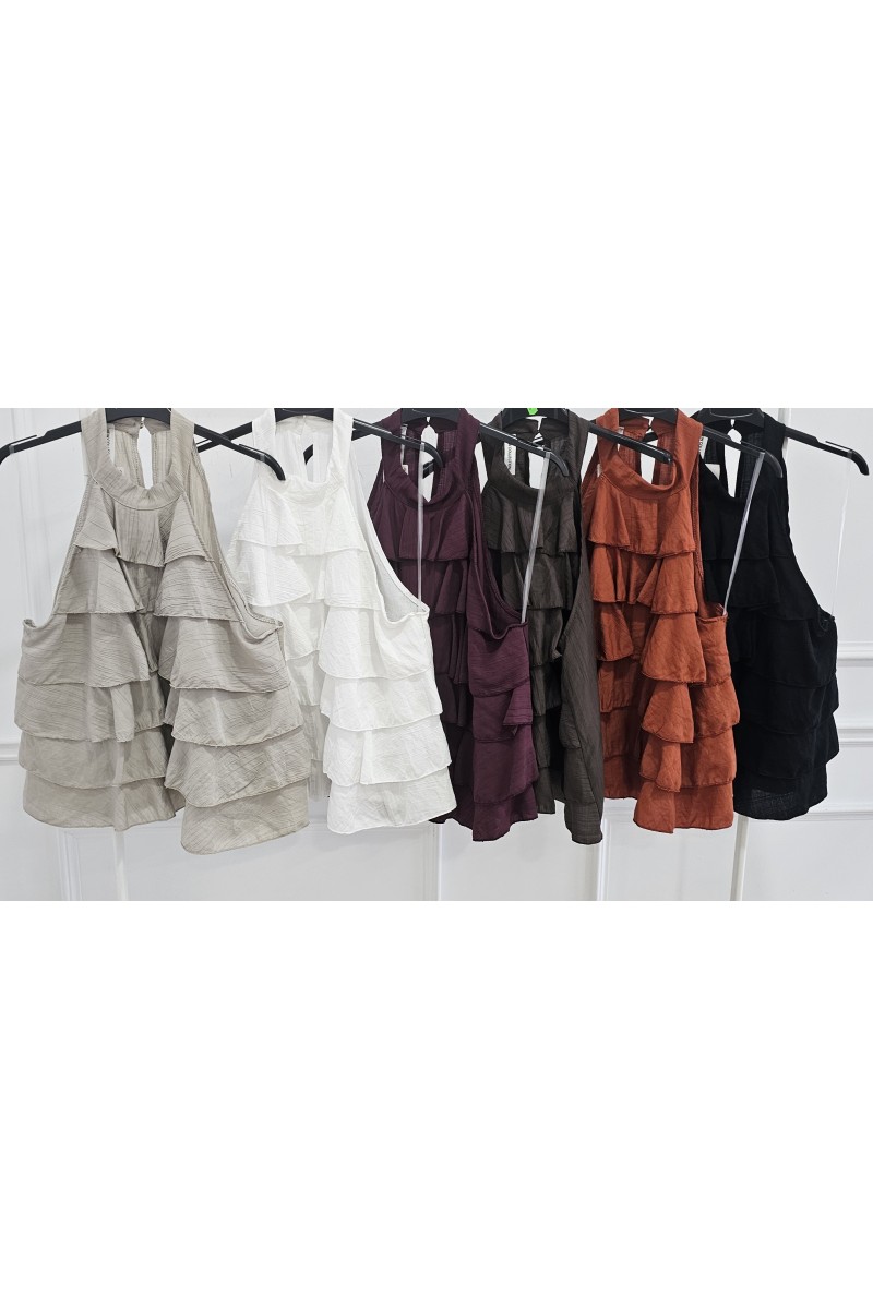 Blusa halter volantes