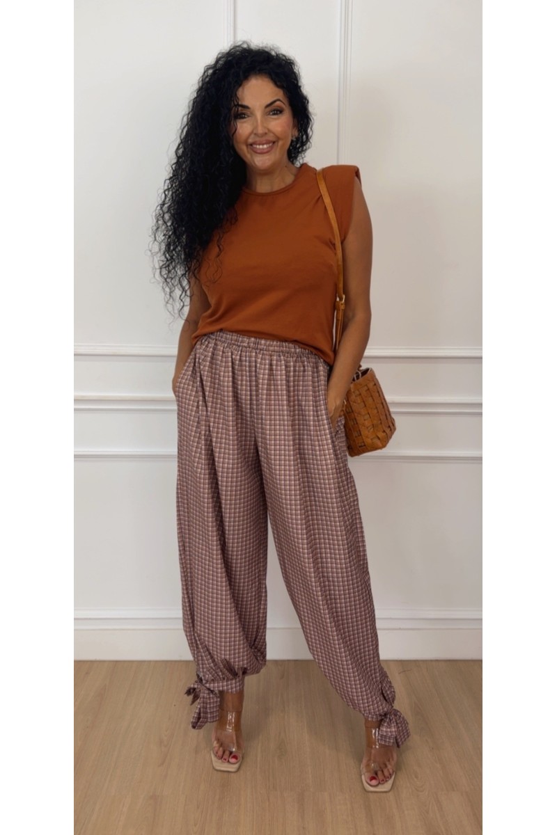 Pantalón bombacho cuadros